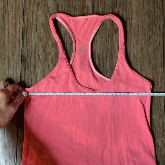 Preloved 2 Lululemon Cool Racerback tank blue + coral size 4 - Picture 6 of 7
